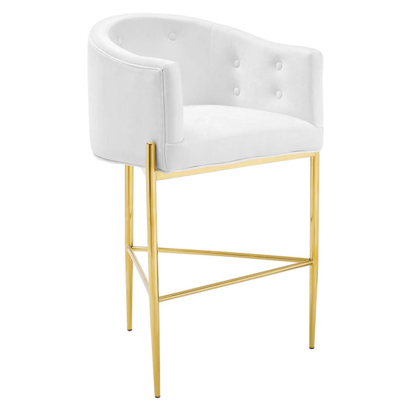 Royce Tufted Performance Velvet Bar Stool