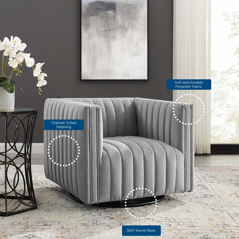 Legacy Tufted Swivel Upholstered Armchair