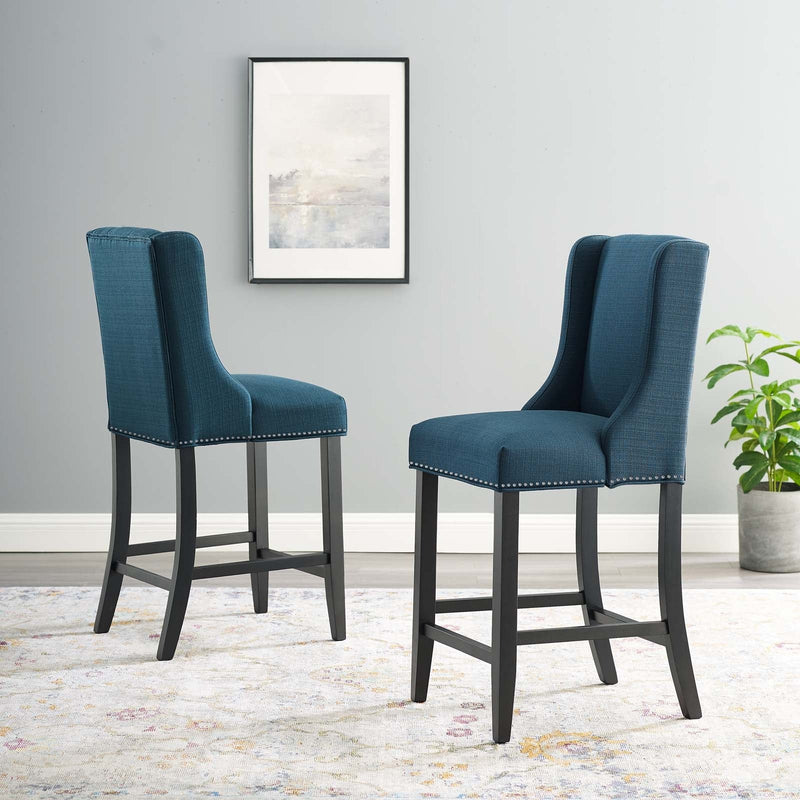 Nova Counter Stool Upholstered Fabric Set of 2