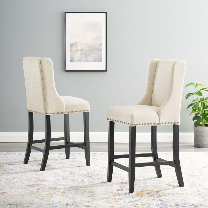 Nova Counter Stool Upholstered Fabric Set of 2