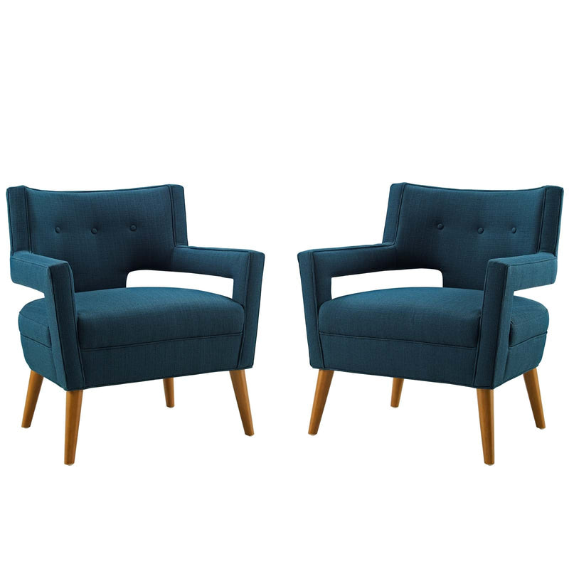 Francesca Upholstered Fabric Armchair Set of 2