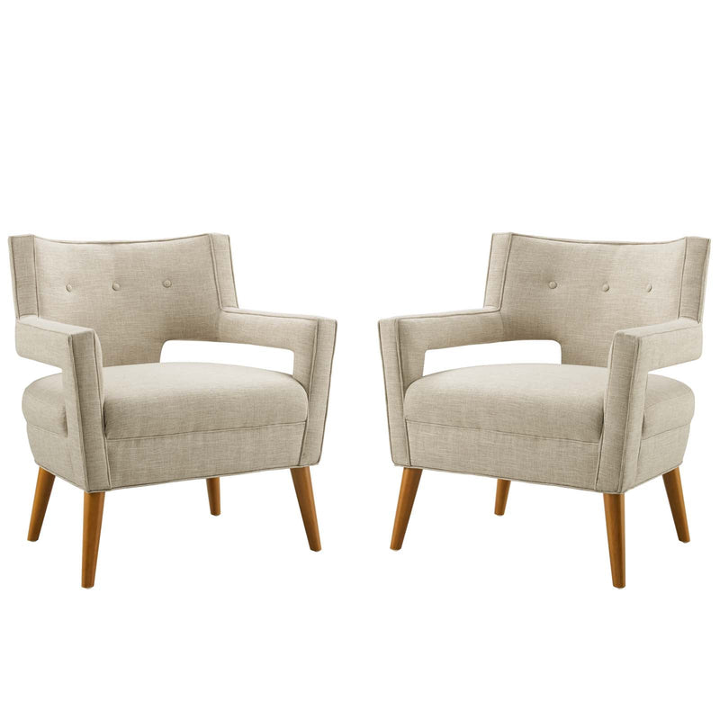 Francesca Upholstered Fabric Armchair Set of 2