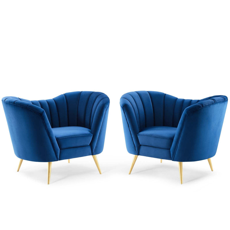 Brycen Performance Velvet Armchair Set of 2