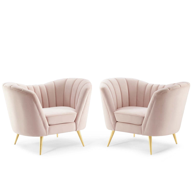 Brycen Performance Velvet Armchair Set of 2