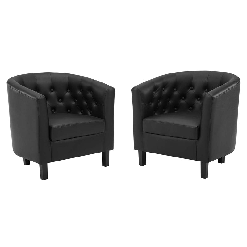 Jamal Upholstered Vinyl Armchair Set of 2