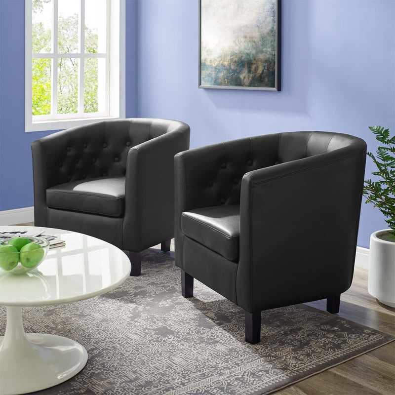 Jamal Upholstered Vinyl Armchair Set of 2