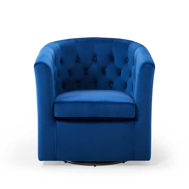 Jamal Tufted Performance Velvet Swivel Armchair