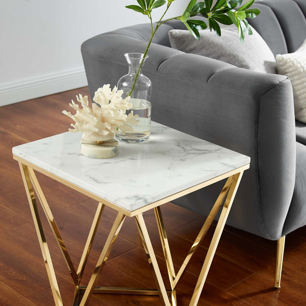 Jessie Gold Metal Stainless Steel End Table