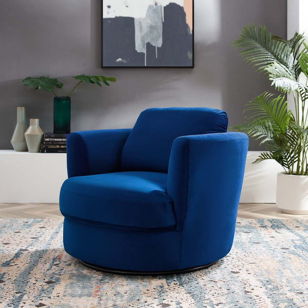 Everest Performance Velvet Swivel Armchair