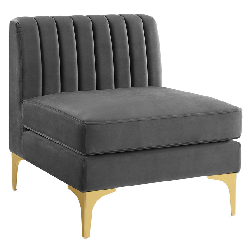 Arianna Channel Tufted Performance Velvet 3-Seater Sofa