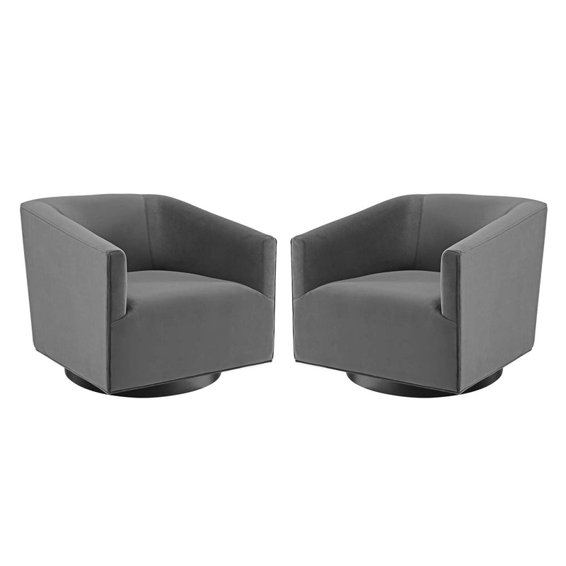 Amaya Swivel Chair Performance Velvet Set of 2