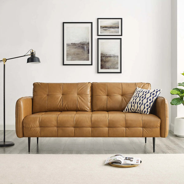 Sasha Tufted Vegan Leather Sofa