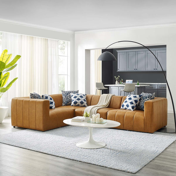 Kylan Vegan Leather 4-Piece Sectional Sofa