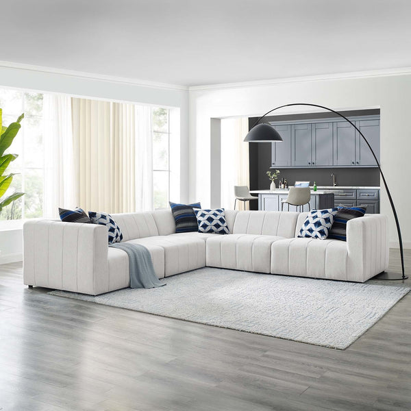 Nevaeh Upholstered Fabric 5-Piece Sectional Sofa