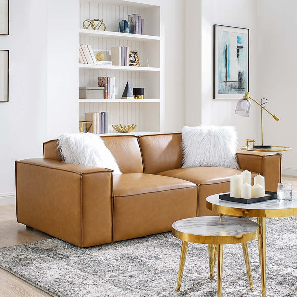 Rhea Vegan Leather Loveseat