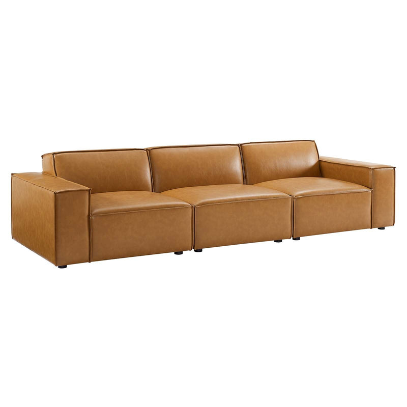 Rhea Vegan Leather 3-Piece Sofa