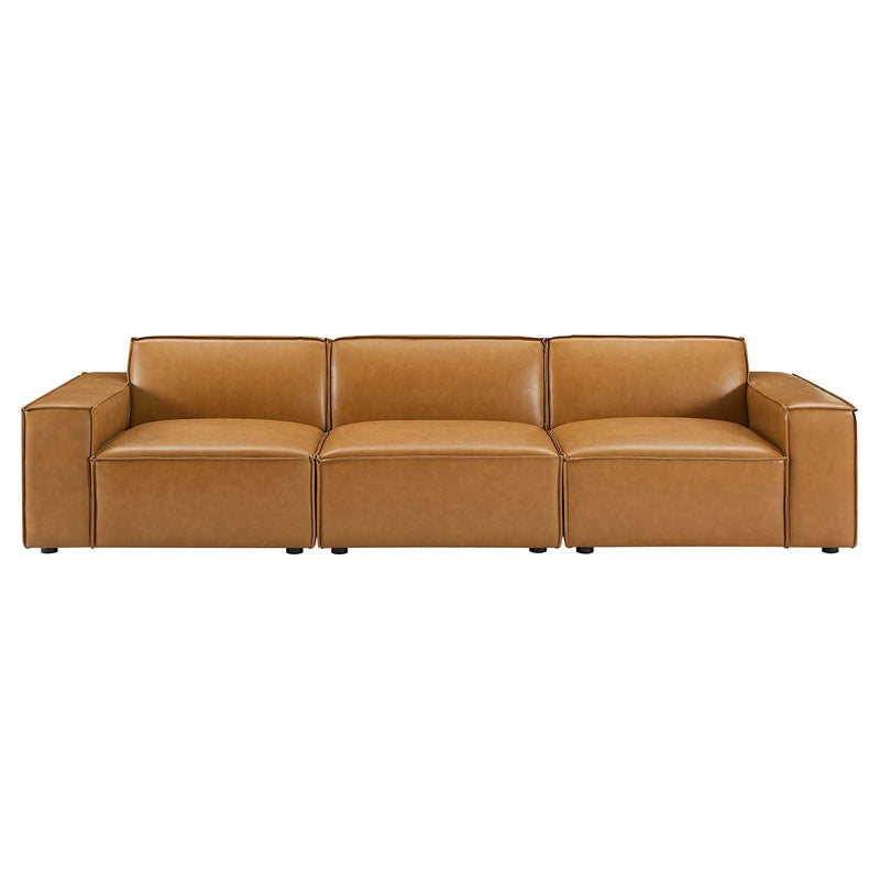 Rhea Vegan Leather 3-Piece Sofa