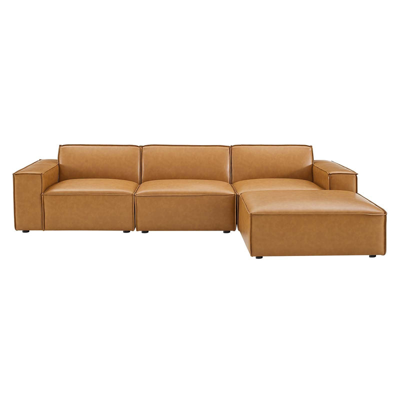 Rhea 4-Piece Vegan Leather Sectional Sofa