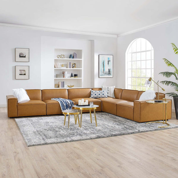 Rhea 6-Piece Vegan Leather Sectional Sofa