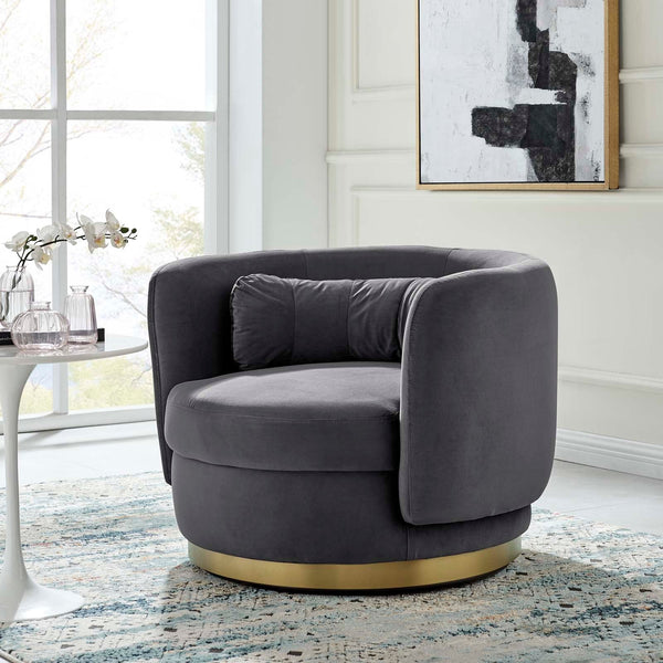 Anderson Performance Velvet Swivel Chair