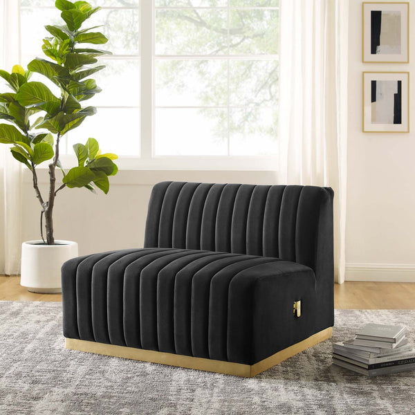 Legacy Channel Tufted Performance Velvet Armless Chair