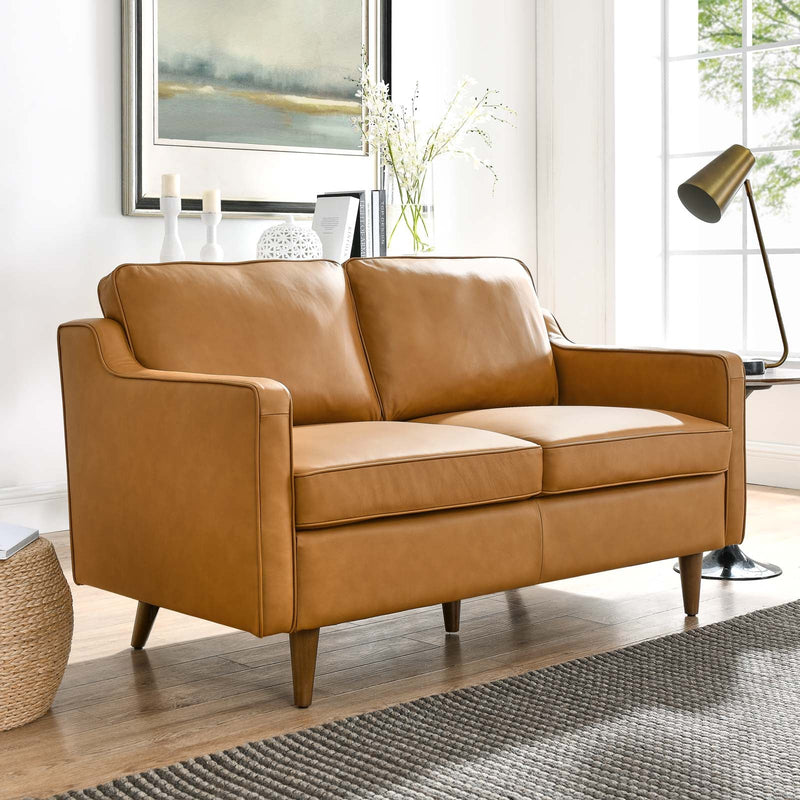 Lillie Genuine Leather Loveseat