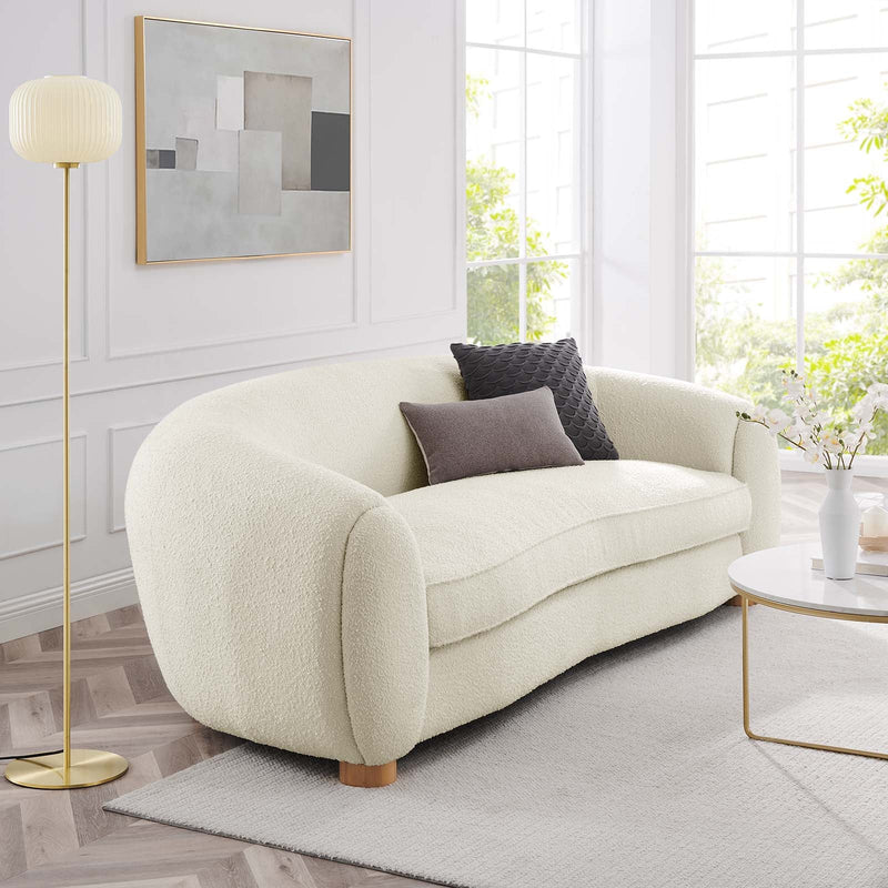 Teagan Boucle Upholstered Fabric Sofa