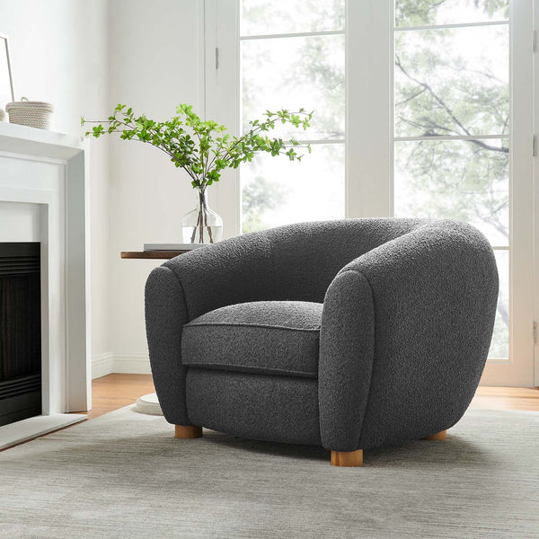 Teagan Boucle Upholstered Fabric Armchair