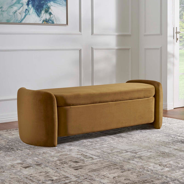 Scarlet Upholstered Performance Velvet Bench