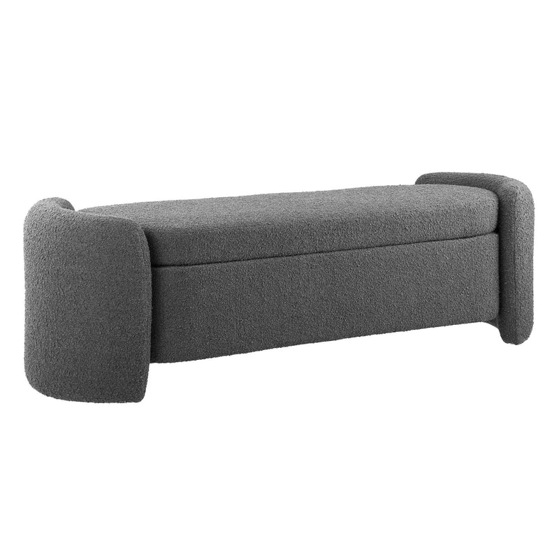 Scarlet Boucle Upholstered Bench