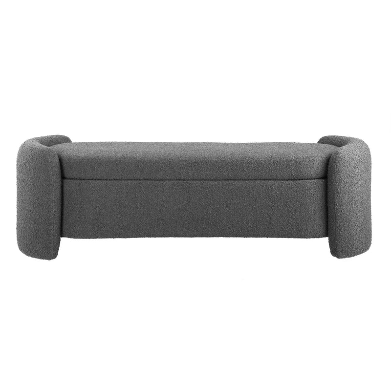 Scarlet Boucle Upholstered Bench