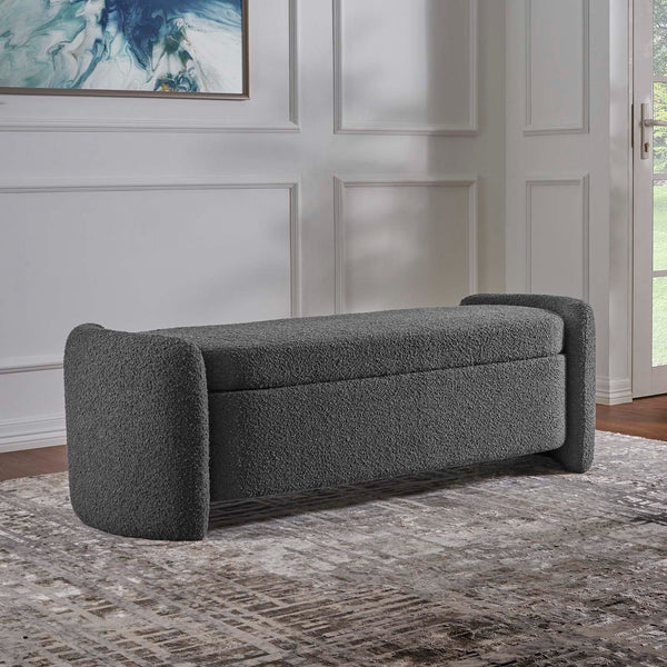 Scarlet Boucle Upholstered Bench