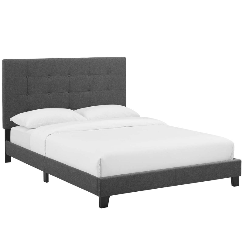 Brianna Tufted Button Upholstered Fabric Platform Bed