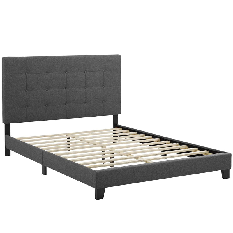 Brianna Tufted Button Upholstered Fabric Platform Bed
