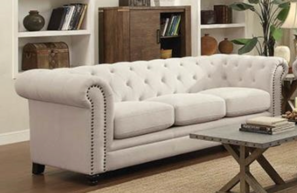 Button Tufted Classic Chesterfield Style Rolled Arms Sofa