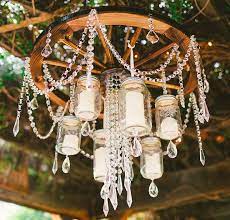 Beaded Candle Chandelier